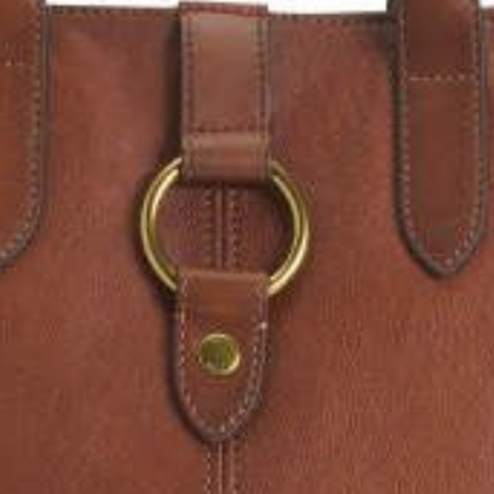 Frye Leather Ring Tote Shoulder Bag | Cognac Brown - Picture 4 of 6